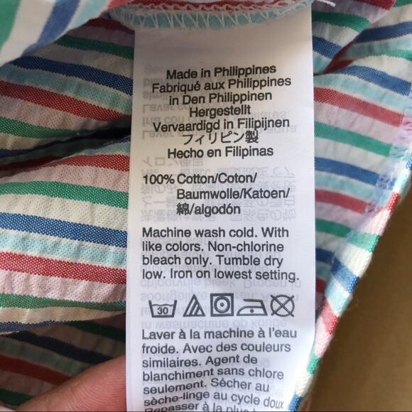 NWT J.Crew Factory Size 12  Pastel Rainbow Stripe Seersucker Skirt - Picture 4 of 5